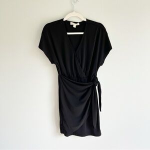 Michael Michael Kors Black Cap Sleeve Wrap Mini Dress Small